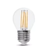 6W LED lemputė V-TAC, E27, G45, 2700K, filamentinė, 130lm/W, skaidriu stiklu