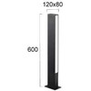 6W LED pastatomas lauko šviestuvas LIR, tamsiai pilkas, 3000K, IP65, 60cm, 4321000