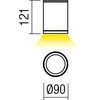 6W LED paviršinis lauko šviestuvas ETA, tamsiai pilkas, 3000K, IP54, 9598