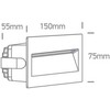 6W LED sieninis įleidžiamas fasado šviestuvas, baltas, 2200/2700/3000/4000K, IP65, 68068B/W/V