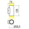 6W LED sieninis lauko šviestuvas RAM, tamsiai pilkas, 3000K, IP65, 90079