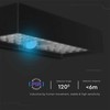 V-tac 6W LED sieninis lauko šviestuvas su saulės baterija ir judesio davikliu, juodas, 4000K, IP65