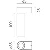 6W LED sieninis šviestuvas C1 MONO SPOT WALL SMALL, plieno sp., 3000K, 18°, dimeriuojamas