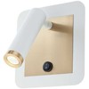 6W LED sieninis šviestuvas CLOSER, baltas/žalvario sp., 3000K