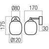 6W LED sieninis šviestuvas KHADI, juodos/dūmų sp., 3000K, 01-3483