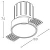 6W LED užglaistomas šviestuvas, baltas, 3000K, S095
