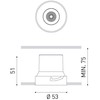 6W LED užglaistomas šviestuvas SHOT LIGHT S, baltas, 3000K