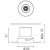 6W LED užglaistomas šviestuvas SHOT LIGHT S, juodas, 3000K, 18°