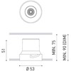 6W LED užglaistomas šviestuvas SHOT LIGHT S, baltas, 3000K, 39°, DALI
