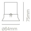 6W LED užglaistomas šviestuvas TIDY, baltas, 3000K, 60º