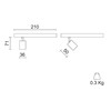 7,3W LED akcentinis šviestuvas NANOPERFETTO į magnetines sistemas ARIA, juodu korpusu, 3000K, PWM, 52°