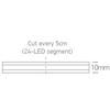 7,5W/m lanksti COB LED juosta, 24V, IP67, 480LEDs/m, 3000K, 20m ritė, 7844LW/W