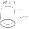 Lubinis šviestuvas 7W LED cilindro formos šviestuvas, baltas, 3000K, 12107K/W/W