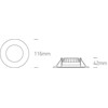 7W LED įleidžiamas šviestuvas, baltas, 3000/4000/5000K, 10107T/W/V