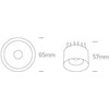 7W LED įleidžiamo montavimo šviestuvas, baltas, 3000K, 10107A/W/W