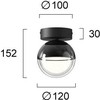 7W LED lubinis šviestuvas ZIREA, tamsaus chromo sp./skaidrus, 3000K, 4330100