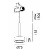 7W LED pakabinamas šviestuvas SOL MINI P į magnetinę sistemą IN_LINE, baltos/juodos sp., 3000K, 48V, 24°