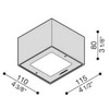 7W LED paviršinis fasado šviestuvas TREND TOP 110, antracito sp., 3000K, 36°