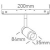 7W LED šviestuvas į magnetines sistemas MINI/MIDI/MAXI/P&P, baltas, 3000K, 48V, 10-38°, DALI, 42140L/W/W