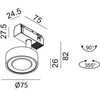 7W LED šviestuvas SOL MINI į magnetinę sistemą IN_LINE, juodas, 3000K, 48V, 45°