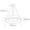 80W LED pakabinamas šviestuvas, juodas, 3000K, 62180NB/B/W