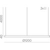 83W LED pakabinamas šviestuvas - modulis LOOP, juodas, 2700/3000K, C3997370N