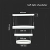 V-tac 86W LED pakabinamas šviestuvas, baltas, 3000K, dimeriuojamas
