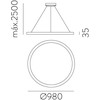 89W LED pakabinamas šviestuvas GRACE, juodas, 2700/3000/4000K, C3848472N