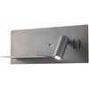 8W + 3W LED sieninis šviestuvas BROOK, juodas, 3000K, šviesos kampas 120°, skaitymo šviestuvėlio - 20°, su USB, 01-2985