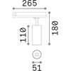 8W LED akcentinis šviestuvas į 3 fazių bėgelius FOX, juodas, 4000K, dimeriuojamas, 340852