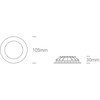 8W LED įleidžiamas šviestuvas, baltas, 3000K, 10108FD/W/W