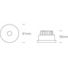8W LED įleidžiamas šviestuvas, juodas, 3000K, 10108R/B/W
