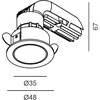 8W LED įleidžiamas šviestuvas NANO R, baltas, 3000K, 50°, IP44