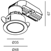 8W LED įleidžiamas šviestuvas NANO R, juodas, 3000K, 50°, IP44