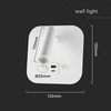 V-tac 8W LED sieninis šviestuvas, baltas, 3000K, su USB/PD jungtimi, CREE LED chip