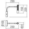 8W LED sieninis šviestuvas DRILL, sendintos bronzos sp., 3000K, dimeriuojamas, 01-4439