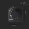 V-tac 8W LED sieninis šviestuvas, juodas, 3000K, su USB/PD jungtimi, CREE LED chip