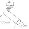 8W LED šviestuvas į bėgelius, juodas, 3000K, dimeriuojamas, 65108T/B/W