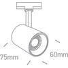 8W LED šviestuvas į bėgelius, juodas, 3000K, 65646T/B/W