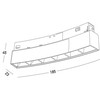 8W LED šviestuvas į lenktus magnetinius bėgelius ZAMBELIS, juodas, 3000K, DALI, 90cm diametro, 22099