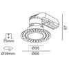 8W LED užglaistomas šviestuvas NANO R TRIMLESS, juodas, 3000K, 50°, IP44