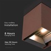 V-tac 9W LED įkraunamas sieninis lauko šviestuvas su saulės baterija ir judesio davikliu, rūdžių sp., 4000K, IP65