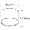 Lubinis šviestuvas 9W LED paviršinis šviestuvas, baltas, 3000/4000/5000K, 12109M/W/V