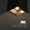 Sieninis šviestuvas V-tac 9W LED sieninis fasado šviestuvas su saulės baterija ir judesio davikliu, juodas, 3000/4000/5000K