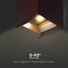 Sieninis šviestuvas V-tac 9W LED sieninis fasado šviestuvas su saulės baterija ir judesio davikliu, rūdžių sp., 3000/4000/5000K