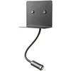 9W LED sieninis šviestuvas MOKA, juodas, 3000K, su USB