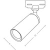 9W LED šviestuvas į 3 fazių bėgelius, baltas, 3000K, S058-15