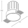 9W LED užglaistomas šviestuvas, baltas, 3000K, S096