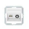 Vilma Antenos ir kompiuterio lizdas QUADRUM QR 1000, TV+RJ45, be rėmelio, baltas