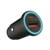 Auto įkroviklis, 12/24V, USB + USB-C, PD+QC, juodas